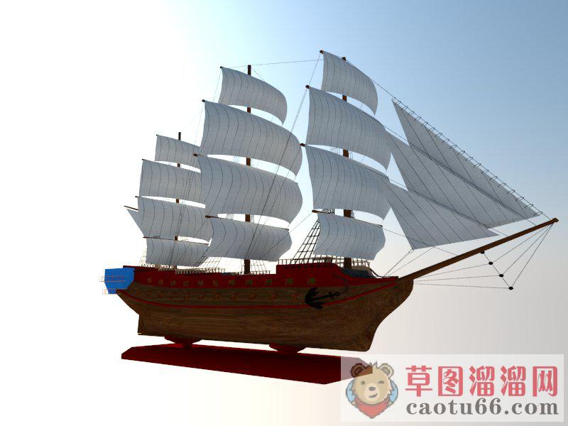 帆船工艺品摆件SU模型