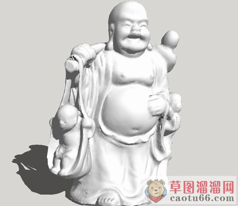 弥勒佛雕像工艺品SU模型