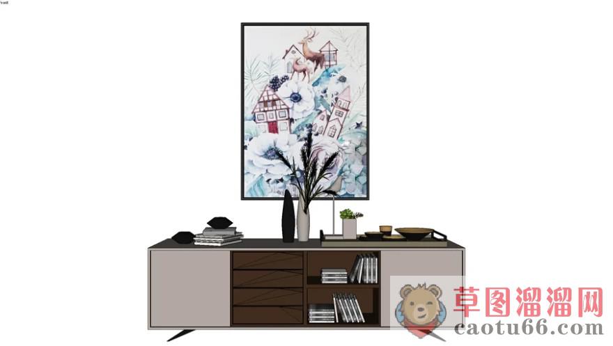 边桌矮柜装饰柜SU模型
