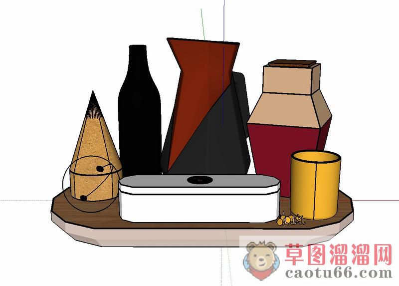 装饰品瓶子摆件SU模型