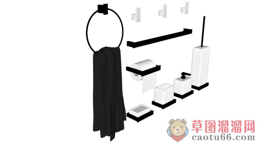 浴室道具装饰SU模型