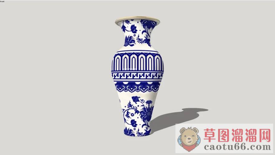 青花瓷花瓶SU模型