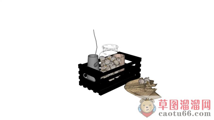 托盘装饰品摆件SU模型