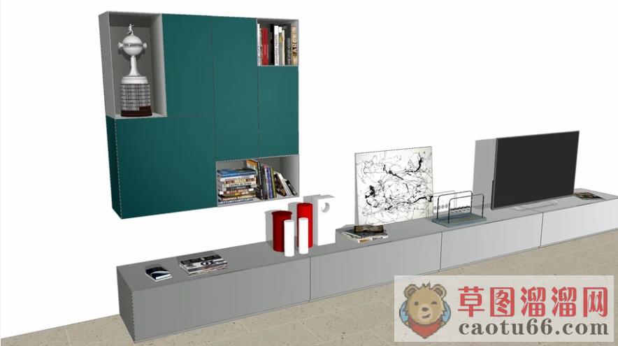 电视柜工艺品SU模型