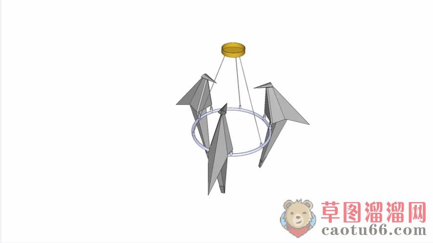 纸鸟装饰SU模型