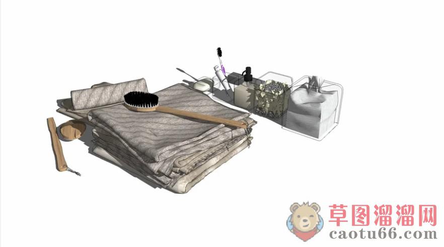 浴室装饰品摆件牙膏SU模型