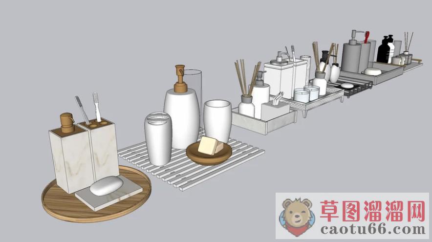 浴室装饰品摆件SU模型