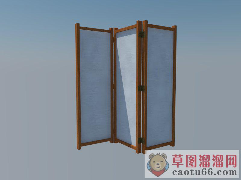木制隔断屏风SU模型