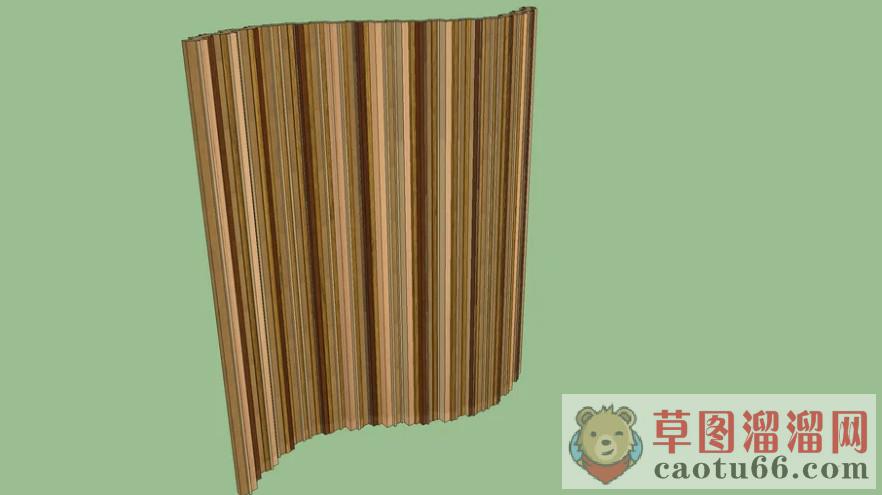 竹简屏风隔断SU模型