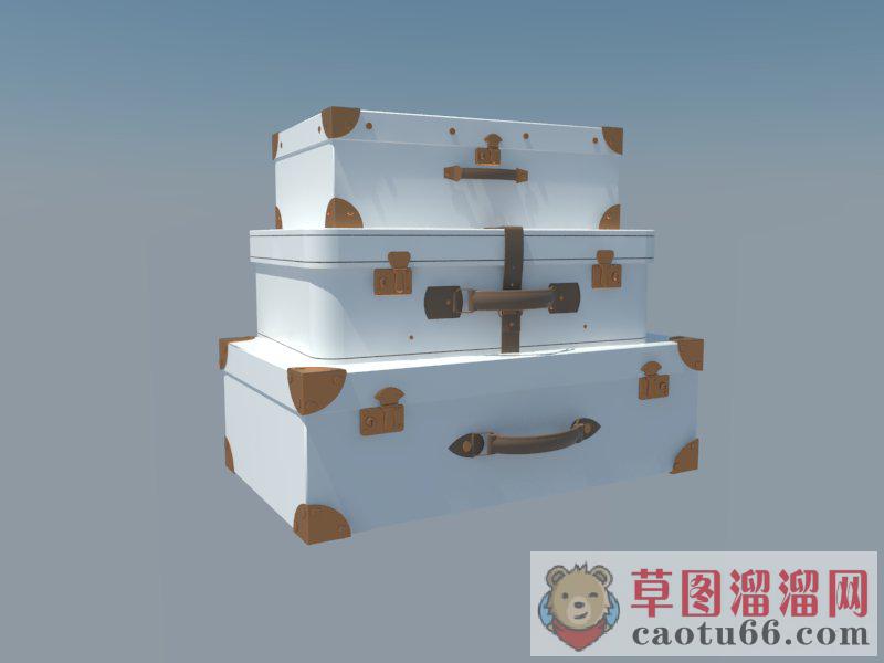 装饰品手提箱旅行箱SU模型