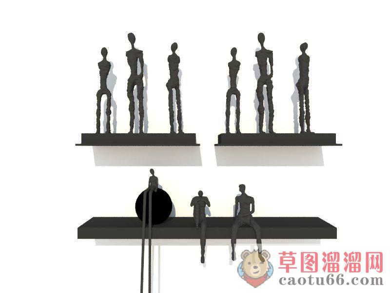 人物雕塑工艺品SU模型