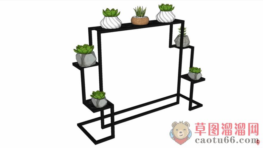 室内植物盆栽SU模型