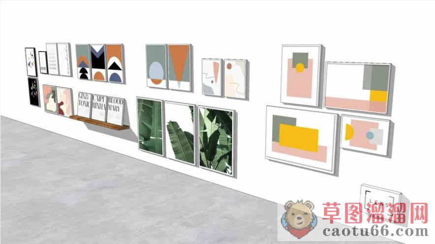 照片墙相框SU模型
