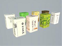 铁罐茶叶茶叶罐SU模型