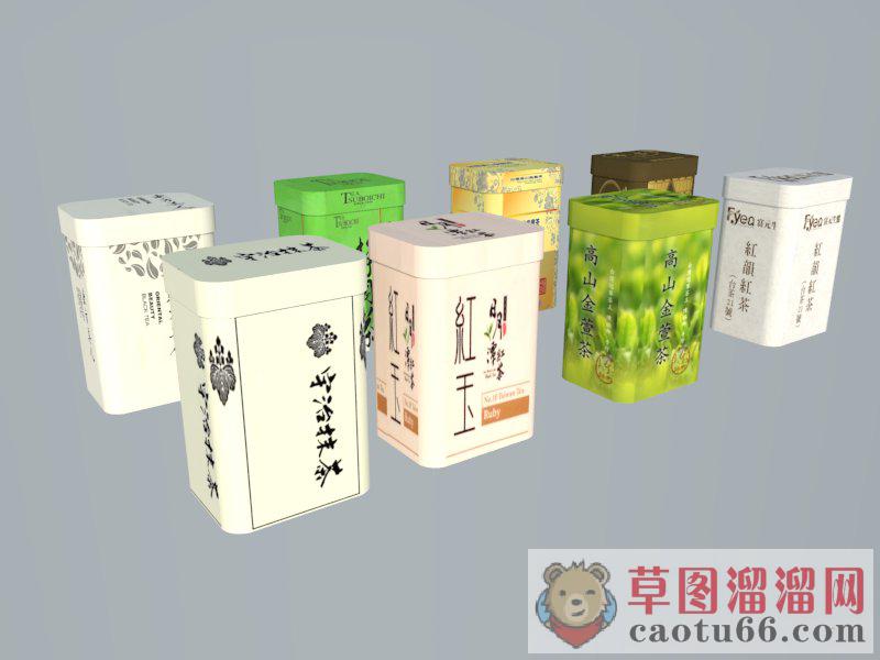 铁罐茶叶茶叶罐SU模型