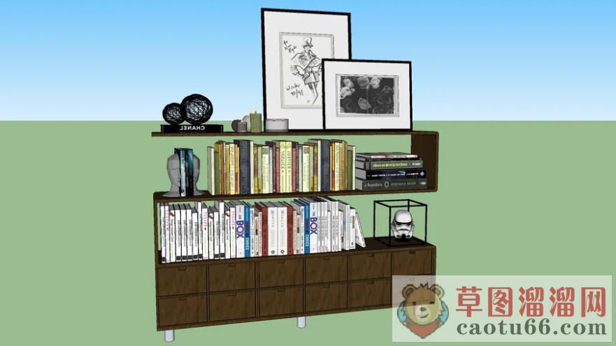 书柜书架装饰柜SU模型