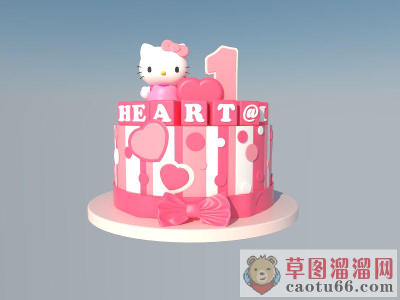 凯蒂猫生日蛋糕SU模型