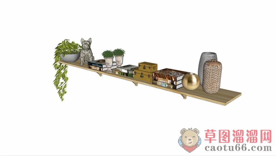 墙上置物架装饰品SU模型