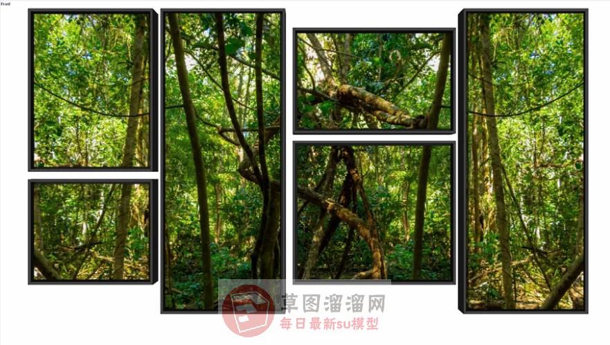 照片墙装饰画SU模型