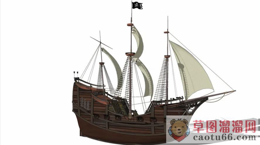 海盗船工艺品摆件SU模型