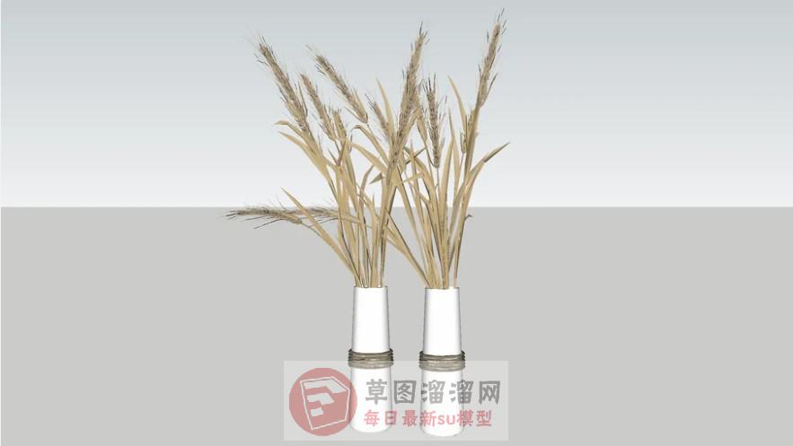 稻谷装饰花瓶SU模型