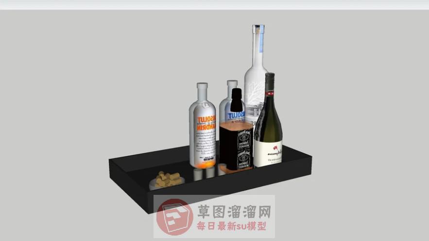 酒瓶子装饰品摆件SU模型