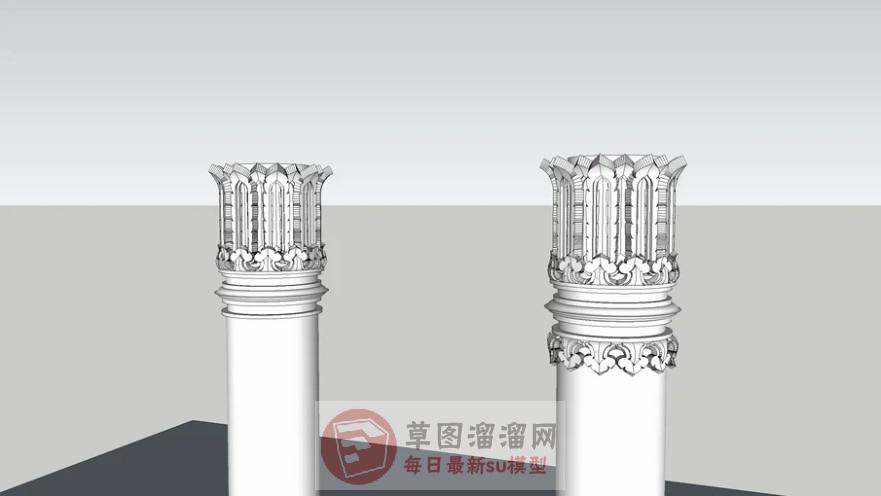 石柱柱子SU模型