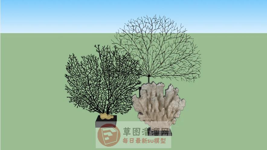 珊瑚礁工艺品摆件SU模型