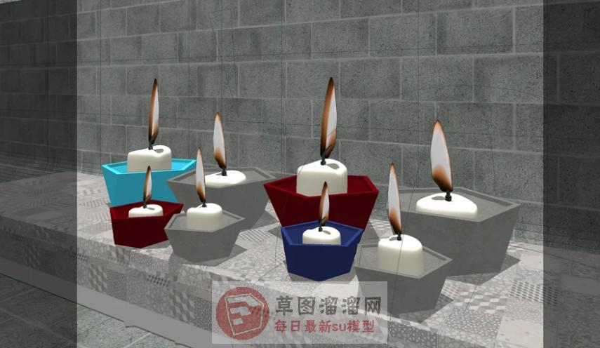 蜡烛装饰摆件SU模型