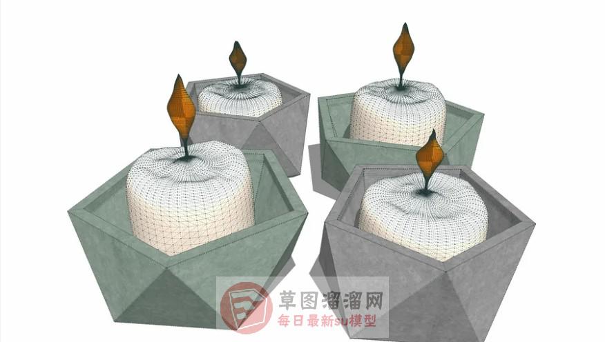 蜡烛装饰摆件SU模型