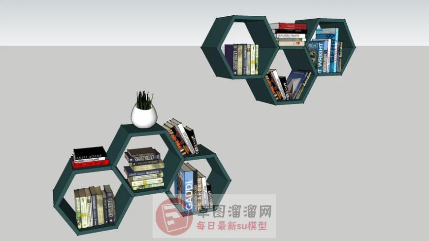 装饰柜墙柜格子柜SU模型