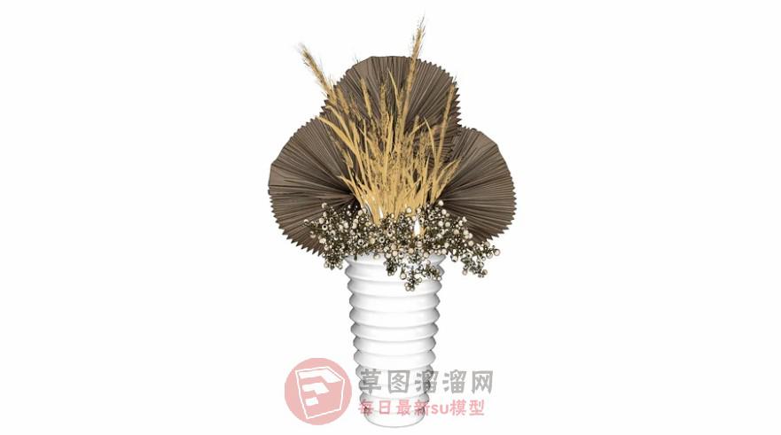 装饰螺旋花瓶SU模型