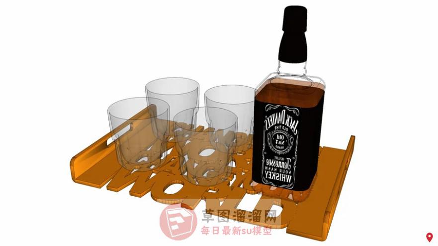 豪华洋酒酒瓶子SU模型