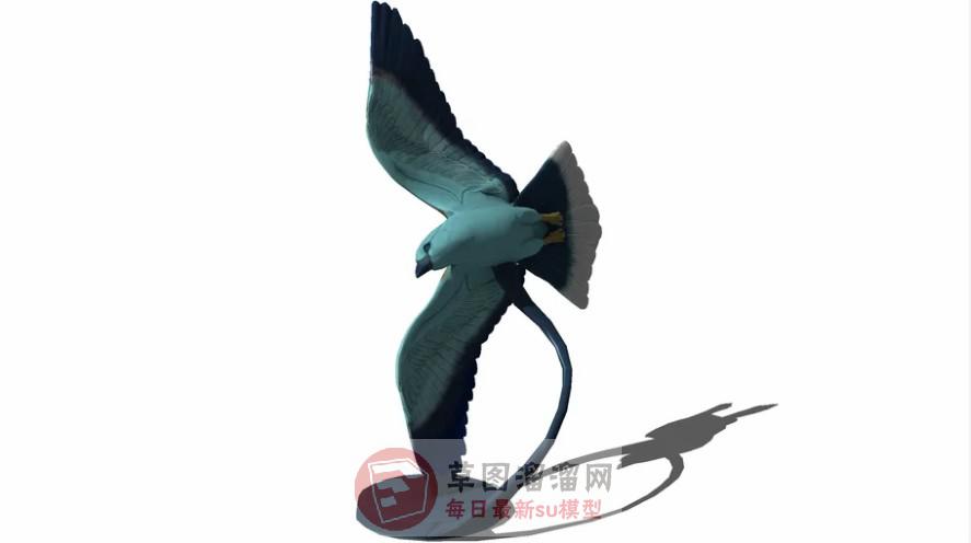 海鸥飞鸟雕塑SU模型
