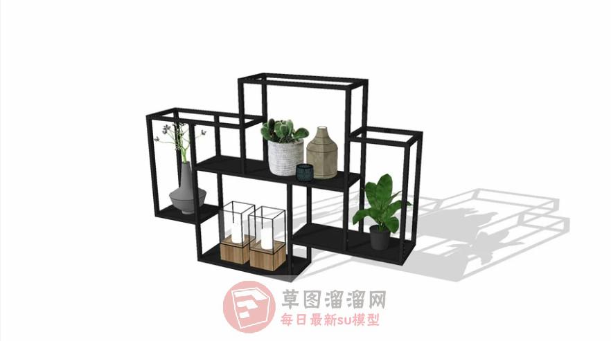 蜡烛花瓶装饰架SU模型