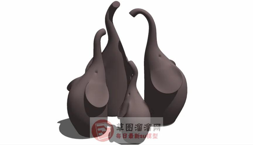 抽象大象工艺品SU模型