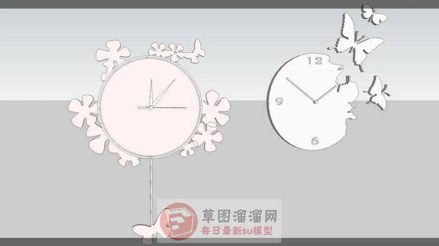 墙钟挂钟时钟SU模型