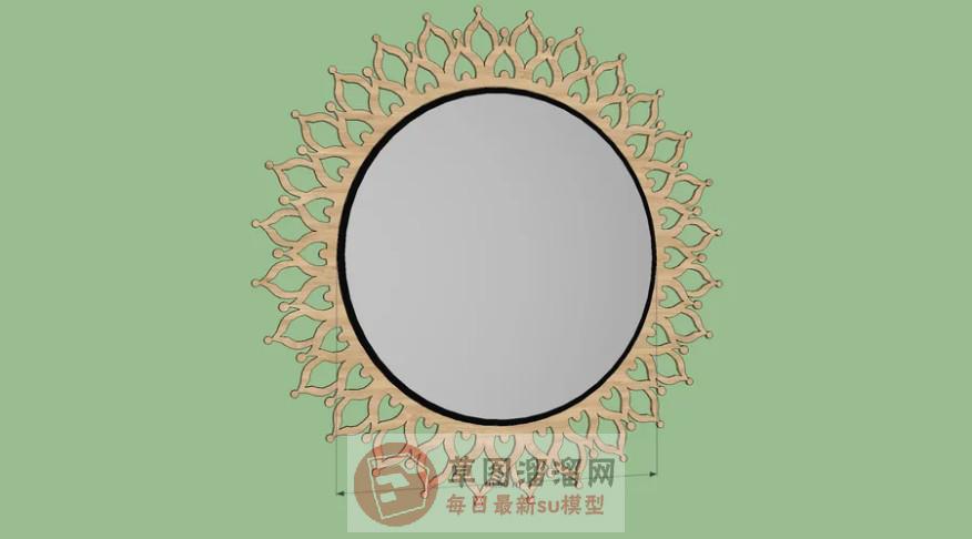 装饰镜太阳造型镜子SU模型