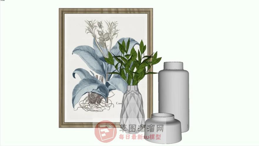 画框花瓶SU模型