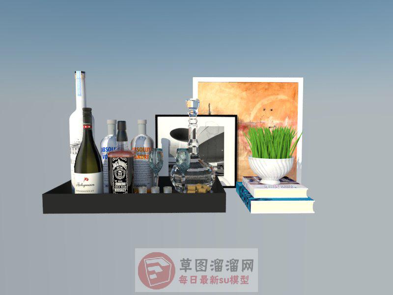酒瓶装饰品SU模型