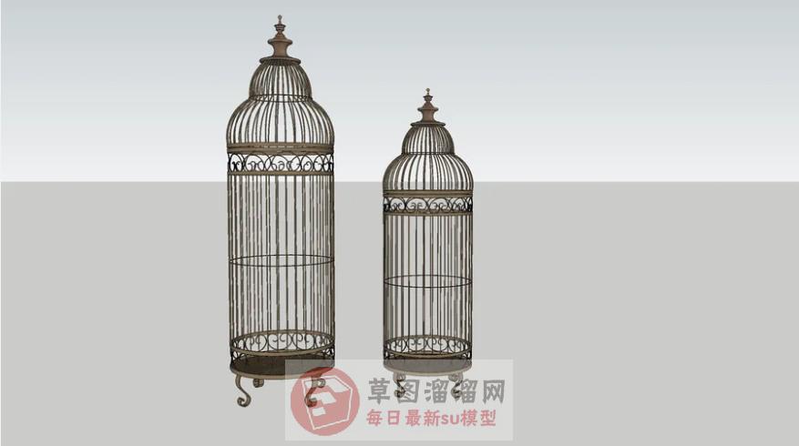 欧式装饰鸟笼SU模型