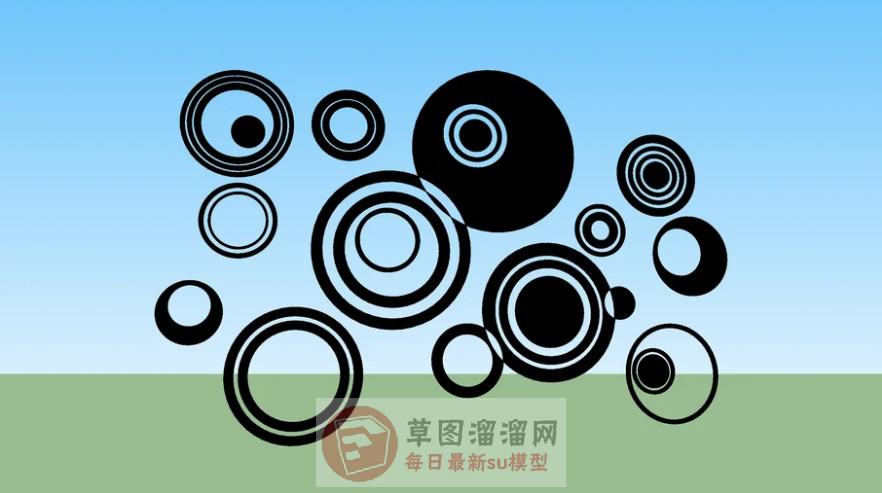 墙饰品圈圈SU模型