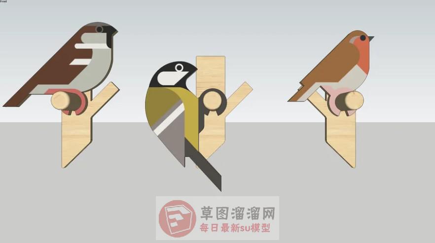 鸟造型衣挂挂钩SU模型