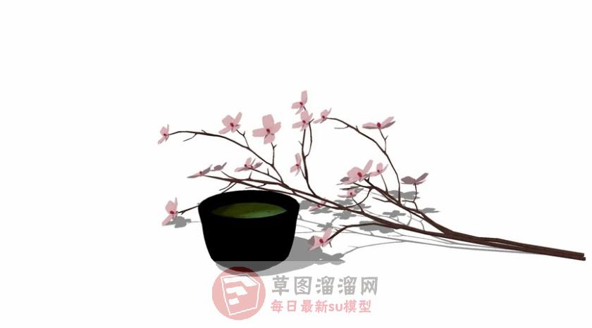 插花樱花桃花SU模型