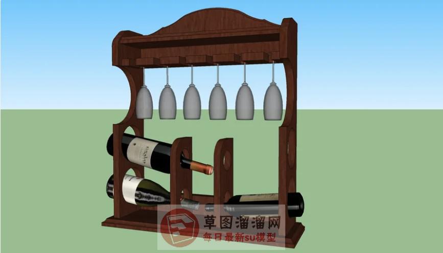 红酒架高脚杯SU模型