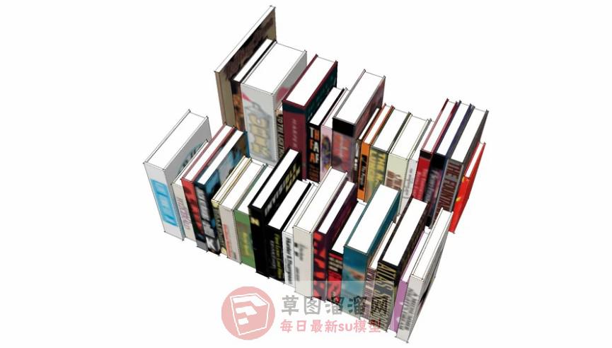 书本摆件SU模型