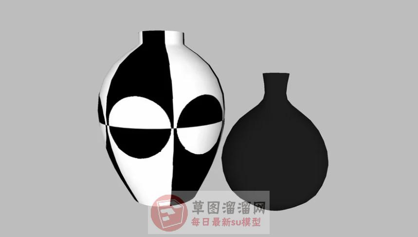 装饰小花瓶瓶子SU模型