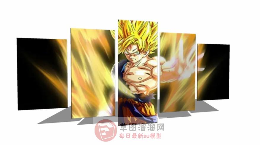 照片墙装饰画SU模型