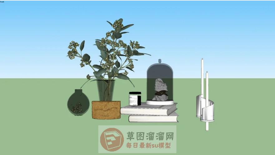 装饰品花瓶书本SU模型