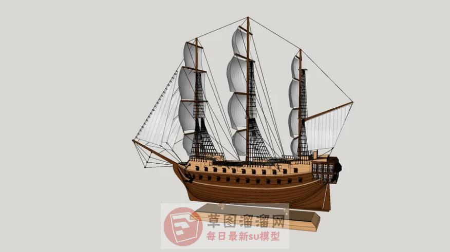 装饰帆船装饰品SU模型